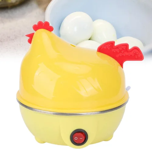 Vista 2 de Cocedor de huevos, olla eléctrica para huevos, multifunción, forma de pollo, caldera rápida para huevos, capacidad de 7 huevos, apagado automático