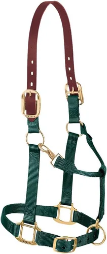 Vista 19 de Weaver Equine Breakaway Horse Halter, Supple Leather Crown, Adjustable Brass Throat Snap Halters for Horses, Equine Tack