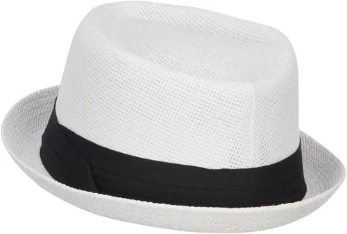 Vista 2 de Fedora de pastel de cerdo sólido de gran tamaño Blanco