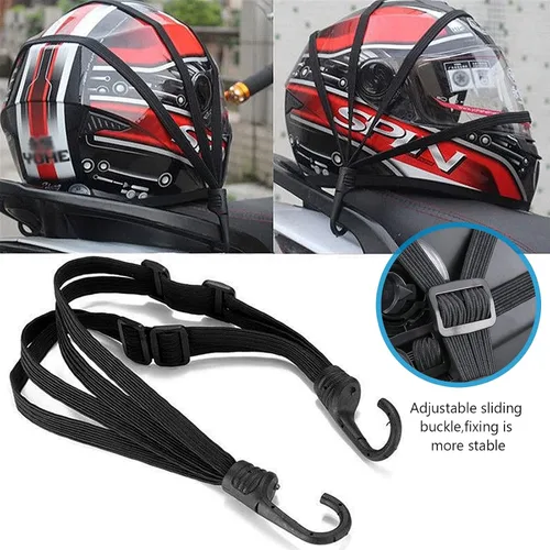 Vista 10 de 3 paquetes de red para motocicleta - 2 paquetes de red de equipaje elástica resistente de 40 cm + red para casco de 23.6 pulgadas / 60 cm