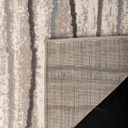 Vista 4 de SAFAVIEH Amsterdam Collection AMS111A - Alfombra para pasillo, 2 pies 3 pulgadas x 8 pies, color crema y beige, diseño moderno de ondas a rayas,