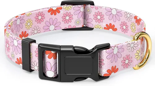 Vista 22 de Rnivvi Collar para perros pequeños, bonito collar resistente y ajustable para cachorros con hebilla de liberación rápida para machos, hembras