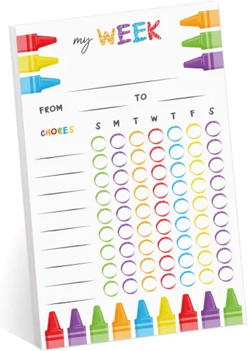 Vista 8 de Gráfico de tareas semanales brillantes y alegres/lista de tareas rellenas de notas adhesivas de 6 x 10 pulgadas/lista de tareas de educación en casa
