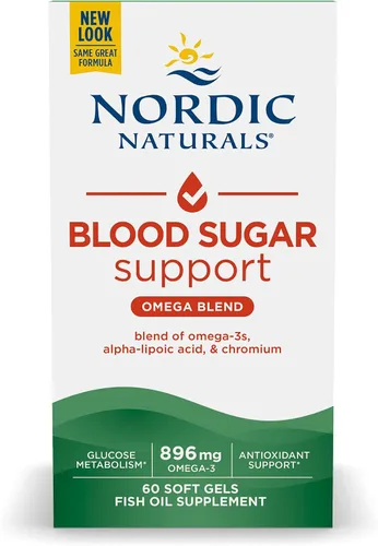 Vista 4 de Nordic Naturals Omega azúcar en sangre, limón, 60 geles blandos, 896 mg de omega-3 + ácido alfa lipoico y cromo, metabolismo, sin OMG, 30 porciones
