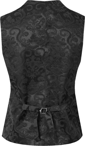 Vista 3 de Design by Olivia Chaleco de esmoquin con cuello en V y botones para mujer