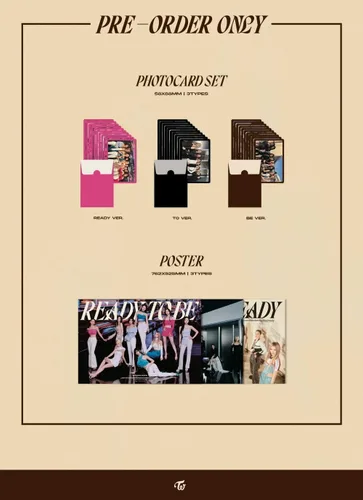 Vista 5 de TWICE - LISTO PARA SER (12º Mini Álbum) CD+Beneficio de Pre-Pedido+Póster Plegado (READY+TO+BE ver SET)