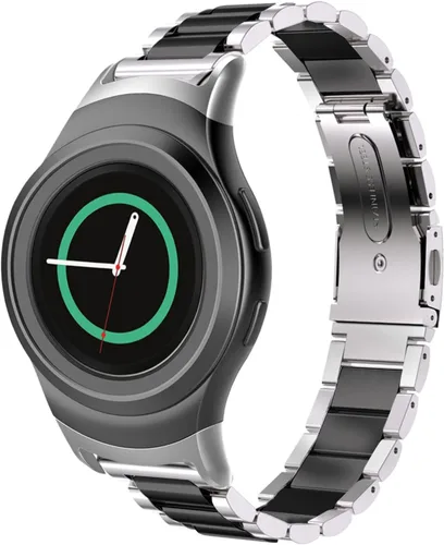 Vista 11 de Correa de reloj de metal compatible con Samsung Gear S2 SM-R720/SM-R730 de ajuste rápido de acero inoxidable correa de repuesto para Gear S2 Negro