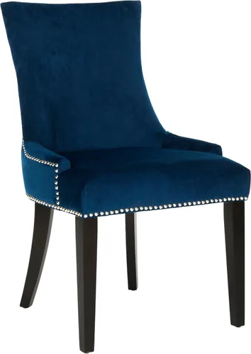 Vista 4 de Safavieh Mercer Collection Lester Navy/Espresso (juego de 2) Silla de comedor marino