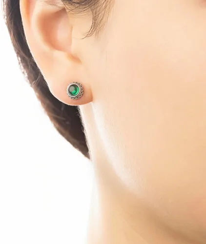 Vista 71 de Aretes de plata de ley con piedra natal de cristal real, joyería para mujer, moda occidental 925, envejecida, bohemia, hecha a mano, el mejor regalo