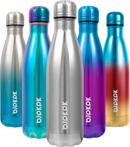 Vista 89 de [Usado] BJPKPK Botella de agua pequeña aislada de 12 onzas, frasco a prueba de A-azul