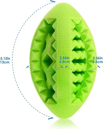Vista 8 de Pelota de golosinas para perros, fútbol de goma suave, resistente a las golosinas dentales y mordeduras, duradero, no tóxico, juguete