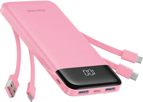 Vista 17 de charmast Cargador portátil de 10000 mAh, 4 cables integrados, 6 salidas/3 entradas, carga rápida de 3 A, compatible con iPhone, iPad, Samsung