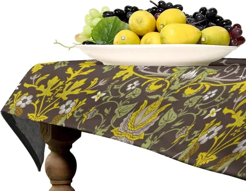 Vista 30 de Mantel Floral Retro de Pájaros, Diseño Original Bohemio William Morris Estampado Cubierta de Mesa para Hogar Picnic Fiesta Comedor Cocina William