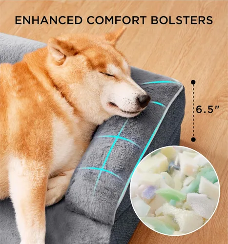 Vista 2 de MADE 4 PETS Cama ortopédica para perros grandes, sofá cama grande de espuma de apoyo para mascotas con funda extraíble lavable, sofá cama