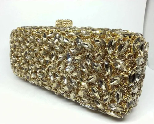 Vista 6 de Boutique De FGG Minaudiere - Bolso de mano de cristal para mujer, para fiesta, baile de graduación, con diamantes de imitación, bolso de mano