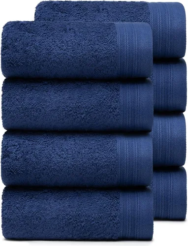 Vista 7 de Juego Premium de Toallas de 16 Toallas de Mano de 18" x 30" Color: Negro 100% Algodón 16 Toallas de Mano Ultra Suaves y Altamente Absorbentes