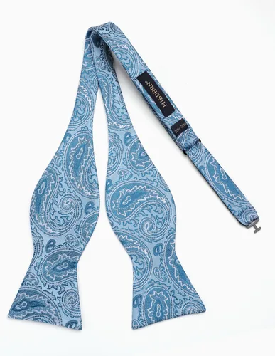 Vista 145 de HISDERN Pajaritas para hombre, corbatín de cachemira para hombre, corbata de lazo y bolsillo cuadrado, juego formal de esmoquin para boda
