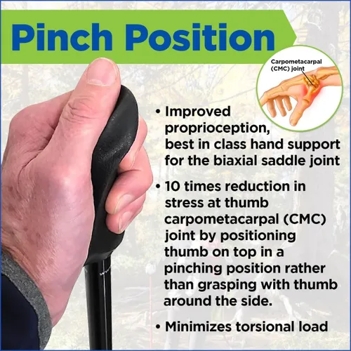 Vista 8 de York Nordic Bastones de senderismo motivadores grandes y altos para equilibrio y rehabilitación, 2 piezas, fuertes bloqueos de botón, patas de goma
