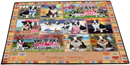 Vista 15 de Doggie of the Day Boston Terrier Dogs Floor Mat - 4th of July Independence Day - Best Dog Doormat - Protector Decor - Unique Portrait Art - Premium