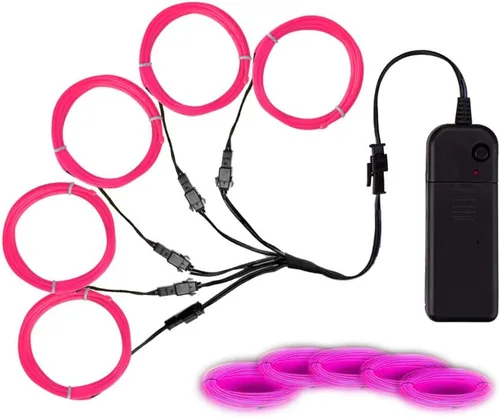 Vista 15 de MaxLax Cable EL, luces de neón portátiles, cable EL 5 en 3.3 ft, alambre electroluminiscente para decoración de Halloween, fiesta de Navidad Ten