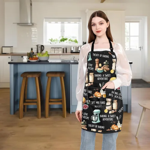Vista 3 de WSNANG Divertidos delantales de repostería para mujeres y hombres, regalos de aventura dulce para panaderos, amantes de la repostería, regalo