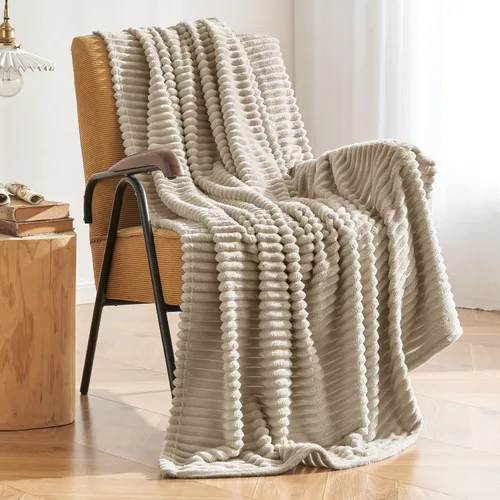 Vista 14 de MIULEE Manta de forro polar, duradera, afelpada, extra suave, cálida, acogedora, manta de franela a rayas rojas burdeos para sofá, cama, 30 x 40