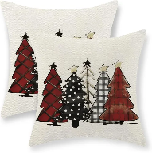 Vista 15 de Fundas de almohada de Navidad de 18x18 Juego de 2 Cojines dorados de copo de nieve de invierno Fundas de almohada negras Cojines decorativos de Copo