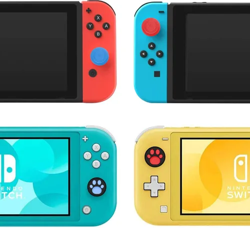 Vista 6 de LONANDY Paquete de 2 joysticks Joycon kit de reparación Joycon piezas de repuesto para Nintendo Switch Switch Lite y Switch OLED incluye empuñaduras