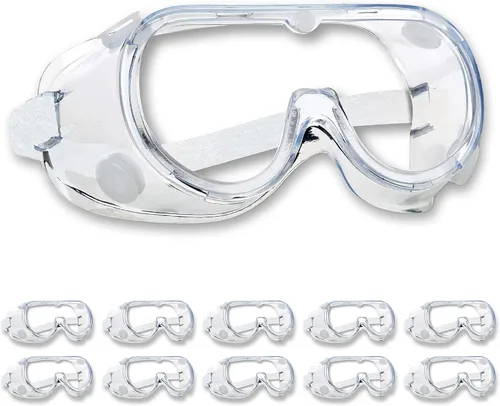 Vista 11 de ATERET Gafas de seguridad protectoras antivaho I Gafas ligeras ajustables con lentes transparentes I Gafas de protección contra salpicaduras químicas