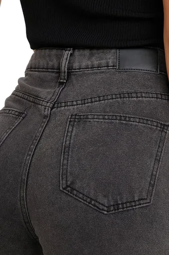Vista 4 de FALABELLA Jeans tipo cargo holgados de cintura media y alta para mujer con bolsillo de solapa, pantalones de mezclilla holgados de pierna ancha