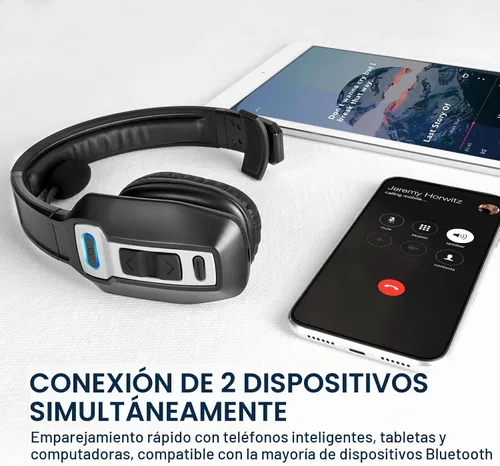 Vista 4 de Sarevile Auriculares Bluetooth Trucker, V5.2 inalámbricos con micrófono mejorado con cancelación de ruido AI, auriculares Bluetooth con silencio