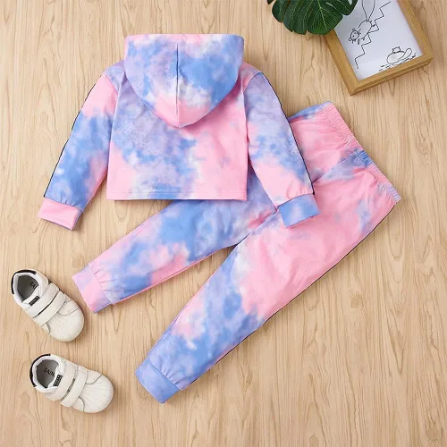 Vista 8 de Conjunto de sudadera con capucha y pantalones de manga larga para bebés y niñas pequeñas