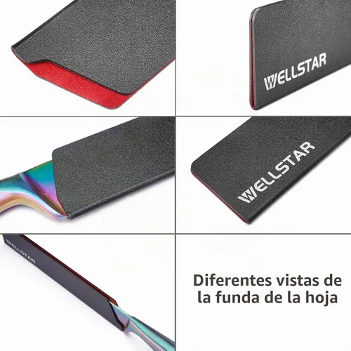 Vista 5 de WELLSTAR Juego de protectores de bordes de cuchillo, 2 fundas universales de cuchilla, fundas protectoras de ABS sin BPA, forro de fieltro