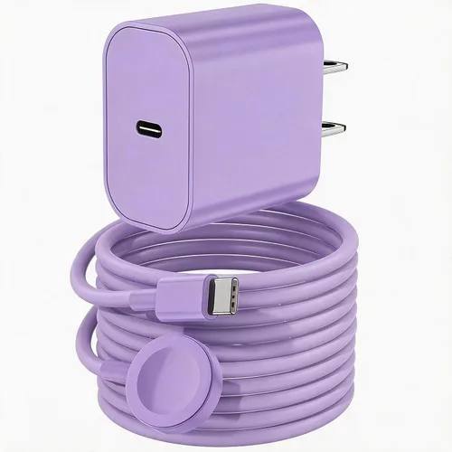 Vista 13 de Cargador USB C para Apple Watch, [certificado MFi] Cargador magnético rápido para iPhone, cable de carga USB C de 6 pies de largo y bloque