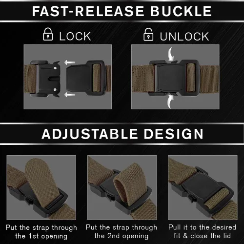 Vista 5 de TECEUM Tactical Belt – Heavy-Duty & Quick Release – Military, Work, Rigger, Duty & Utility Belt for Men