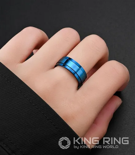 Vista 4 de King Ring Anillos giratorios ultra pulidos de 0.315 in Anillos de acero inoxidable planos brillantes de alta calidad para hombres y mujeres