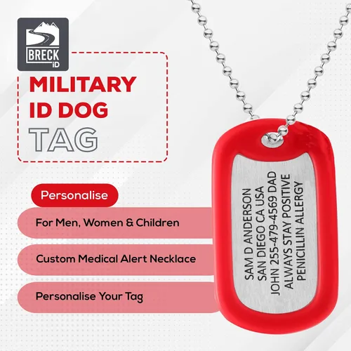 Vista 2 de Etiquetas militares personalizadas para perros, etiquetas de identificación grabadas personalizadas para veteranos, soldados en servicio activo