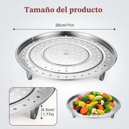 Vista 2 de Estante de vapor de 11 pulgadas, estante de vapor para olla, acero