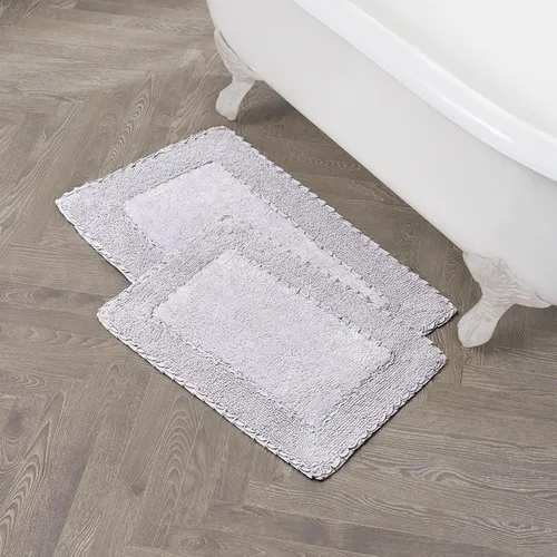 Vista 28 de Laura Ashley Ruffle tapete para baño de algodón de 17 x 24 pulgadas