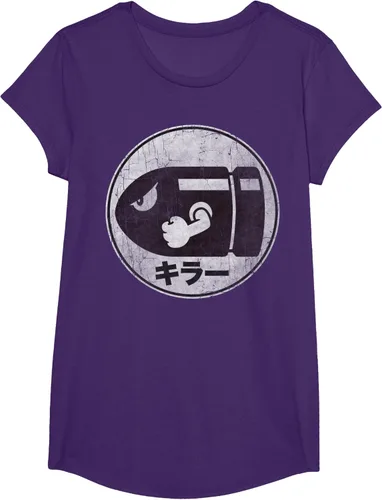 Vista 11 de Super Mario Camiseta con logotipo de Bullet Bill Distressed en Kanji