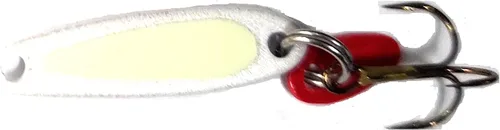 Vista 8 de Bay de Noc 2-1/4-Inch Swedish Pimple Ice Fishing Hook, 1 Piece, White Pearl Naranja fluorescente/dorado