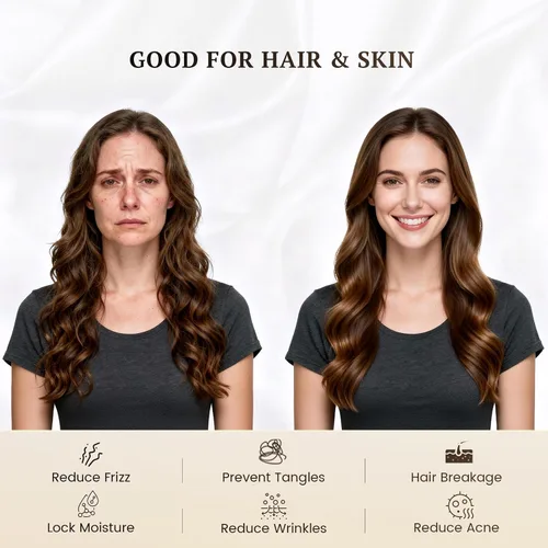 Vista 4 de THXSILK Funda de almohada de seda de morera 100% pura para cabello y piel, 22 momme, 1 paquete de fundas de almohada de seda con cierre