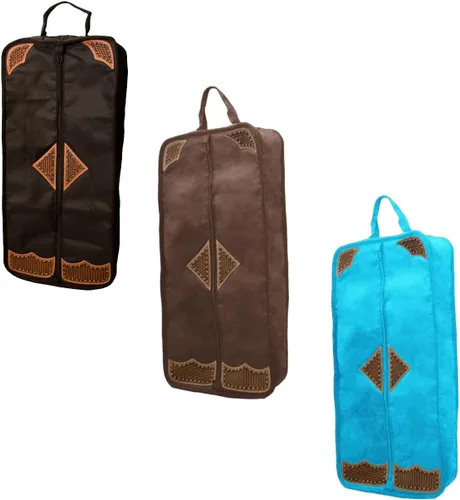 Vista 3 de Tahoe Premium Durango Western Halter, bolsa de transporte y almacenamiento - Construcción acolchada impermeable de tres capas con agarre de mano