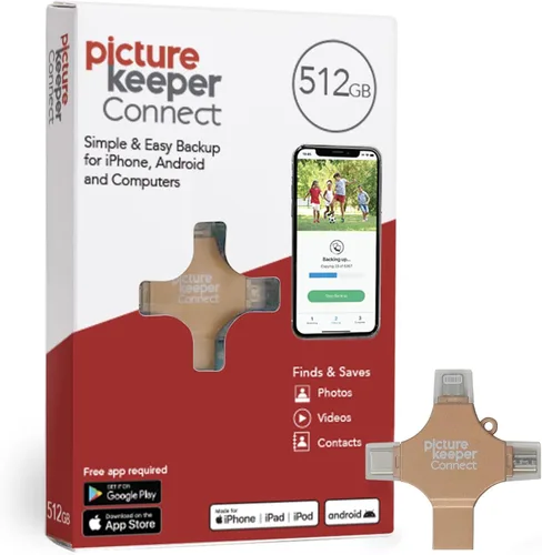 Vista 10 de Picture Keeper Connect Unidad Flash USB para Fotos y Videos para Apple, Android y Dispositivos PC, Unidad de Pulgar de 32GB plateado