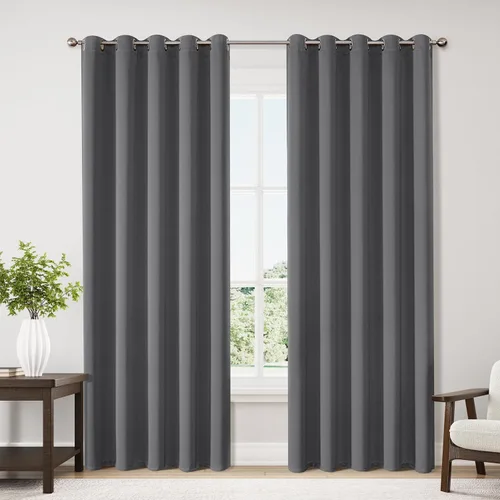 Vista 168 de ChrisDowa - Cortinas cortas para ventana de 40 pulgadas para dormitorio - Cortinas cortas con ojales y aislamiento térmico para oscurecer