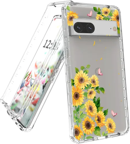 Vista 6 de for Google Pixel 7 Case，Google 7 Phone Case，for Girls Women Cover Design Dual Layer Slim Fit Drop Proof Impact Resistant Shockproof Clear Case
