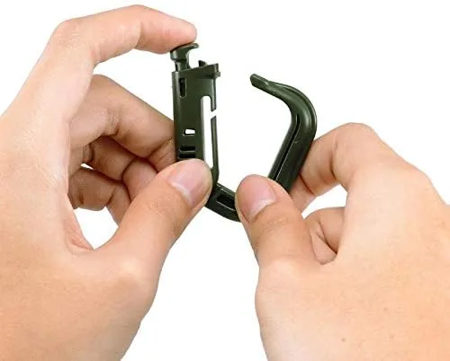 Vista 8 de Boosteady - Paquete de 10 anillos en D de Grimlock, multiusos para poner en el bolso Molle con correa de malla y zíper