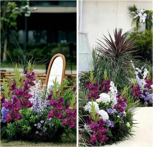 Vista 5 de Paquete de 6 plantas artificiales de orquídeas artificiales de seda, jarrón largo de seda, jarrón, mesa, cocina, hogar, jardín, fiesta, decoración