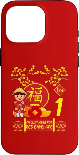 Vista 20 de iPhone 16 1 Año viejo Niños Año Nuevo Chino Decoración Rojo Sobre Caso
