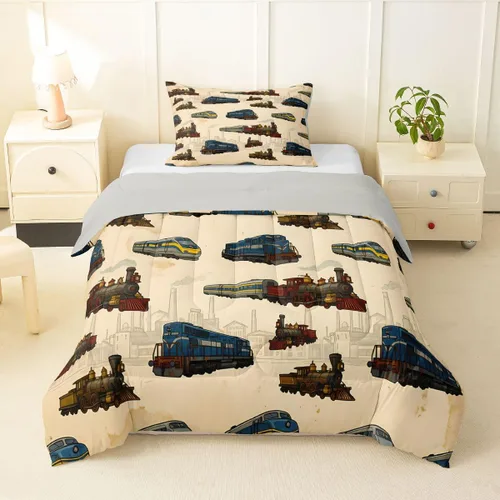 Vista 29 de Feelyou Juego de edredón de coche de carreras, tamaño individual, juego de ropa de cama de coche deportivo de velocidad para niños y niñas, edredón